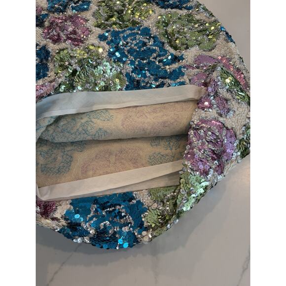 Vintage Gene Shelly's Boutique Internationale Womens Sequin Dress 8 Floral Mini - Picture 15 of 16